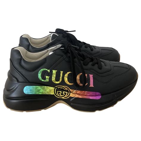 gucci rhyton sneakers black multicolor|gucci rhyton sneakers for women.